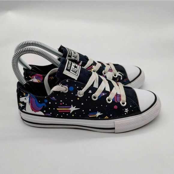 Converse Chuck Taylor All Star Low Unicorn Sneakers Juniors Size 2 Black Rainbow - Picture 1 of 8